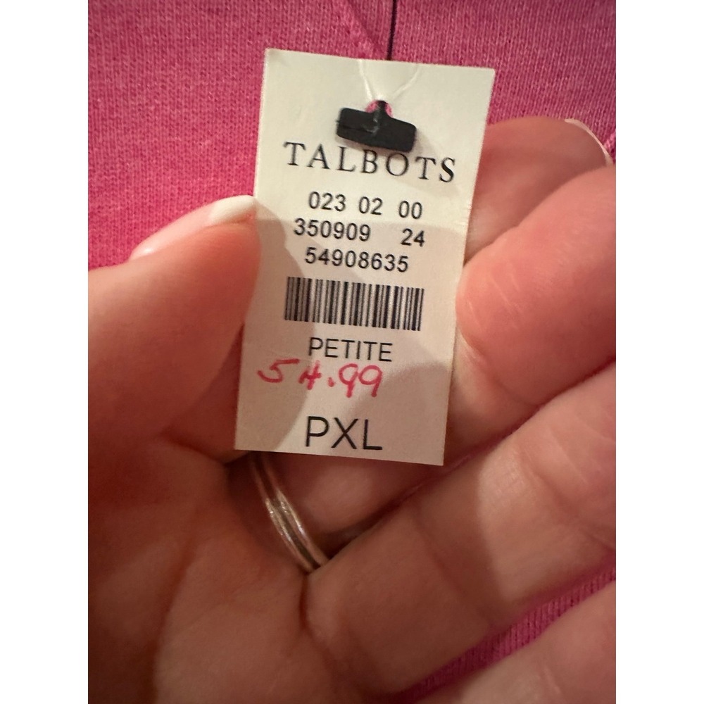 NEW Talbots Pink Pullover Sweatshirt Crewneck size PXL - Picture 3 of 6